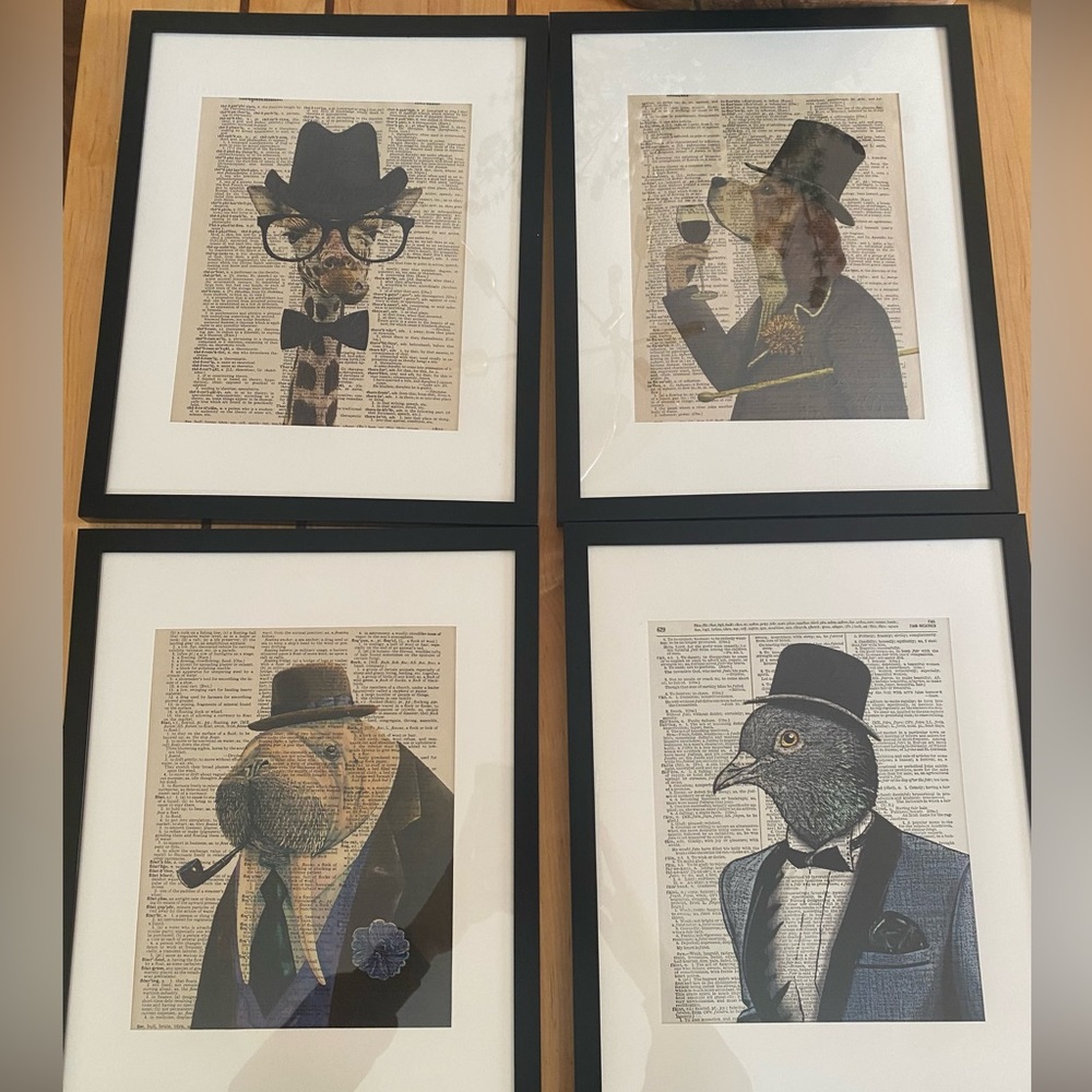 Animal framed prints 11x14 (8x10 prints)